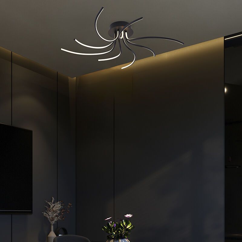 Plafonnier doré moderne, Laurina, 36W, blanc chaud à froid réglable LED Plafonnier doré moderne, Laurina, 36W, blanc chaud à froid réglable LED