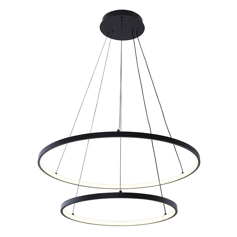 Suspension noire design, Kubra, 50W, blanc chaud à froid réglable LED