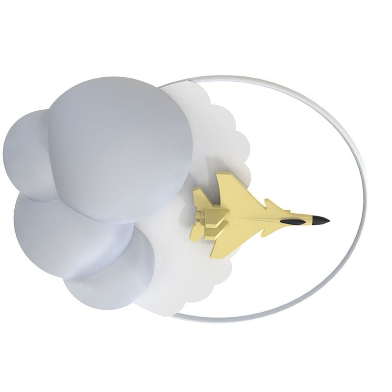 Plafonnier pour enfants blanc en métal, Jet, 37W, 3000K LED, gradable en 3 étapes Plafonnier pour enfants blanc en métal, Jet, 37W, 3000K LED, gradable en 3 étapes