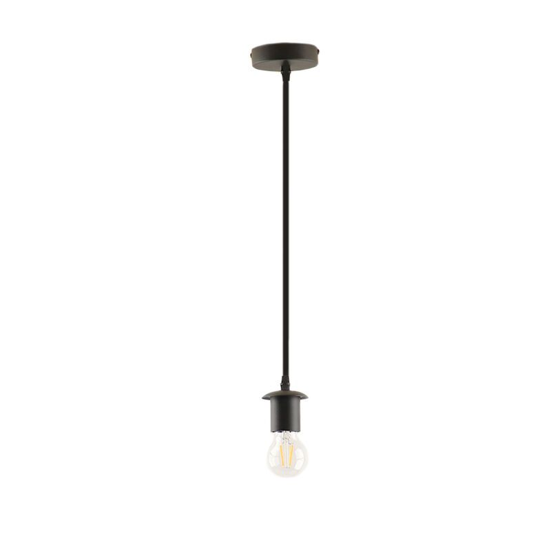 Suspension sans abat-jour noire moderne, Rika