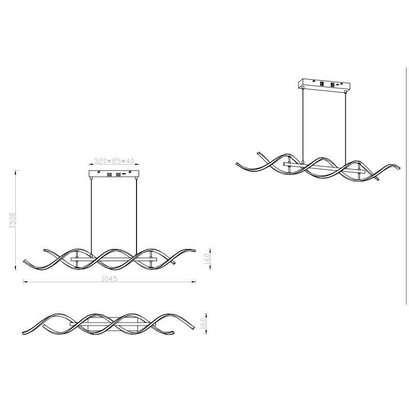 Lampe à Suspension LED Moderne Dimmable à Distance Pour Salle à Manger