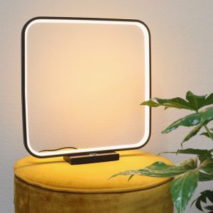 Lampe de table noire moderne, Diogo, 8W, 3000K LED, avec variateur tactile