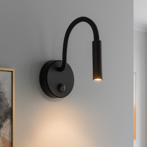 Lampe de chevet noir moderne, Fiona, avec interrupteur