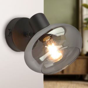 Spot mural noir design, Skip, avec interrupteur