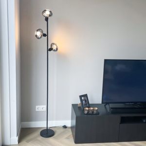 Lampadaire noir design, Skip, avec interrupteur