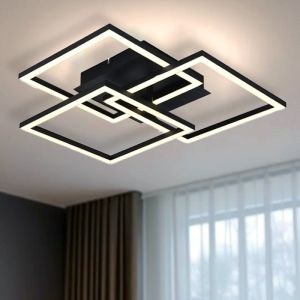 Lampe plafond noire moderne, Giorgio, 35W, dim to warm LED, avec télécommande