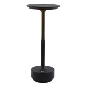 Lampe de table rechargeable noire moderne, Arvind, 3W, blanc chaud à froid réglable LED, avec interrupteur