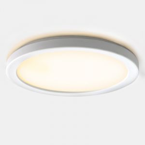 Plafonnier salle de bain blanc en plastique, Shivani, 15W, 3000K LED, IP44