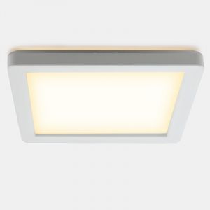 Plafonnier salle de bain blanc en plastique, Shivani, 15W, 3000K LED, IP44