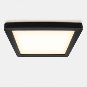 Plafonnier salle de bain noir en plastique, Shivani, 15W, 3000K LED, IP44