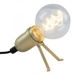Lampe de table dorée en métal, Gidon, avec interrupteur