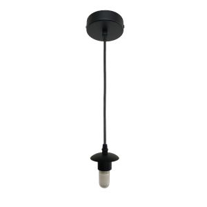 Suspension sans abat-jour noire en métal, Aafje, IP44