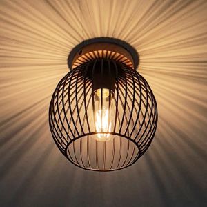 Lampe plafond en bois marronne, Wiro