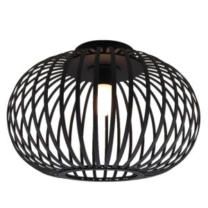 Plafonnier salle de bain noir industriel, Lieve, IP44