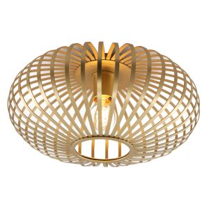 Lampe plafond dorée industrielle, Lieve