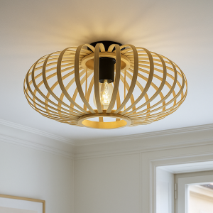Lampe plafond en bambou marronne, Lieve