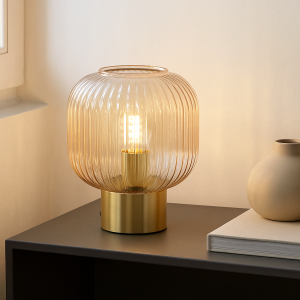 Lampe de table rose rétro, Charlois, avec interrupteur
