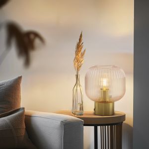 Lampe de table rose rétro, Charlois, avec interrupteur