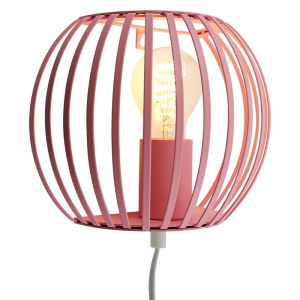 Applique murale rose industrielle, Lieve, avec interrupteur