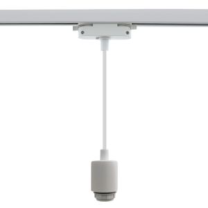 Spot de système de rail monophasé blanc en plastique,