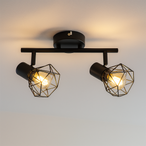 Spot plafond noir industriel, Jaylano