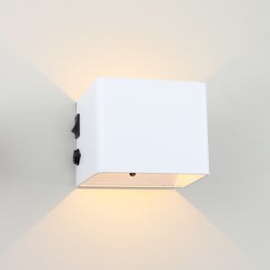 Applique up and down blanche rechargeable, Dion, 1W, 2700K LED, IP44, capteur de mouvement