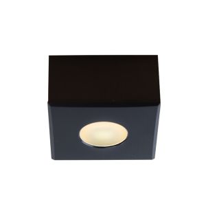 Spot en saillie veranda carré noir Fredo, IP44, gradable