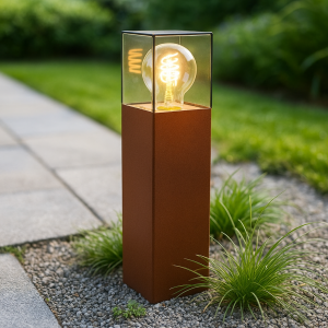 Luminaire extérieur couleur rouille moderne, Sanel, IP44