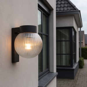 Luminaire extérieur noir en aluminium, Chris, IP44