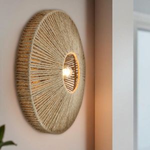 Applique murale marronne rustique, Sanny, avec interrupteur