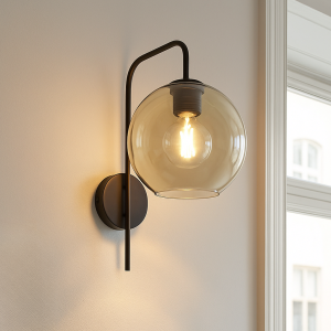Applique murale ambre design, Giada, avec interrupteur