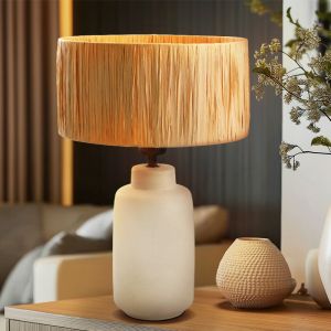 Lampe de table en papier marronne, Daisy, avec interrupteur