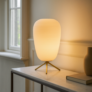 Lampe de table blanche moderne, Davide, avec interrupteur