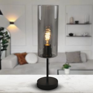 Lampe de table grise moderne, Gaya, avec interrupteur