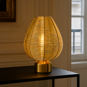 Lampe de table laiton moderne, Lesly, avec interrupteur