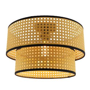 Plafonnier en rotin marron, Kirsten