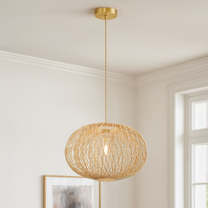 Suspension en bambou marronne, Florine