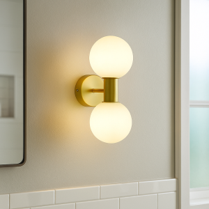 Applique salle de bain dorée moderne, Amer, IP44