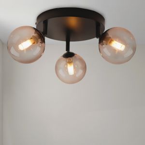 Plafonnier salle de bain ambre moderne, Amer, IP44