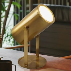 Lampe de table rechargeable laiton moderne, Elko, 2W, 3000K LED, avec interrupteur