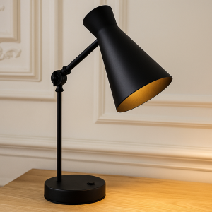Lampe de table noire moderne, Steve, avec interrupteur