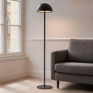Lampadaire noir rétro, Douwe, 4W, dim to warm LED, avec variateur tactile
