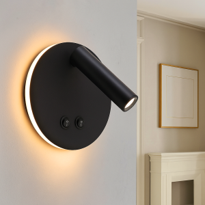 Applique murale noire moderne, Robbie, 10W, 4000K LED, avec interrupteur