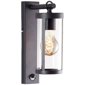 Applique extérieur avec détecteur de mouvement noire moderne, Sjoukje, IP44