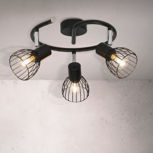 Spot plafond noir industriel, Adama