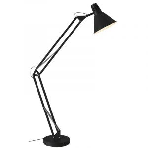 Lampadaire noir en métal, Jesselynn, avec interrupteur
