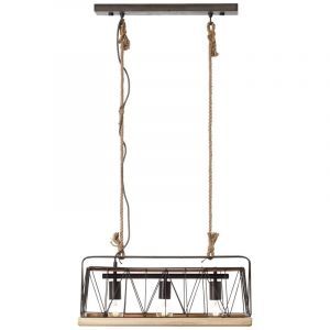 Suspension en bois argentée, Iris