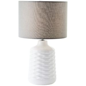 Lampe de table blanche rétro, Roelf, avec interrupteur