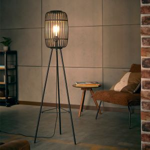 Lampadaire en bois noir, Brain