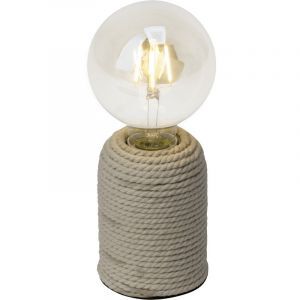Lampe de table en béton marronne, Adelynn, avec interrupteur